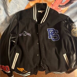 PacSun Black and Blue Varsity Jacket